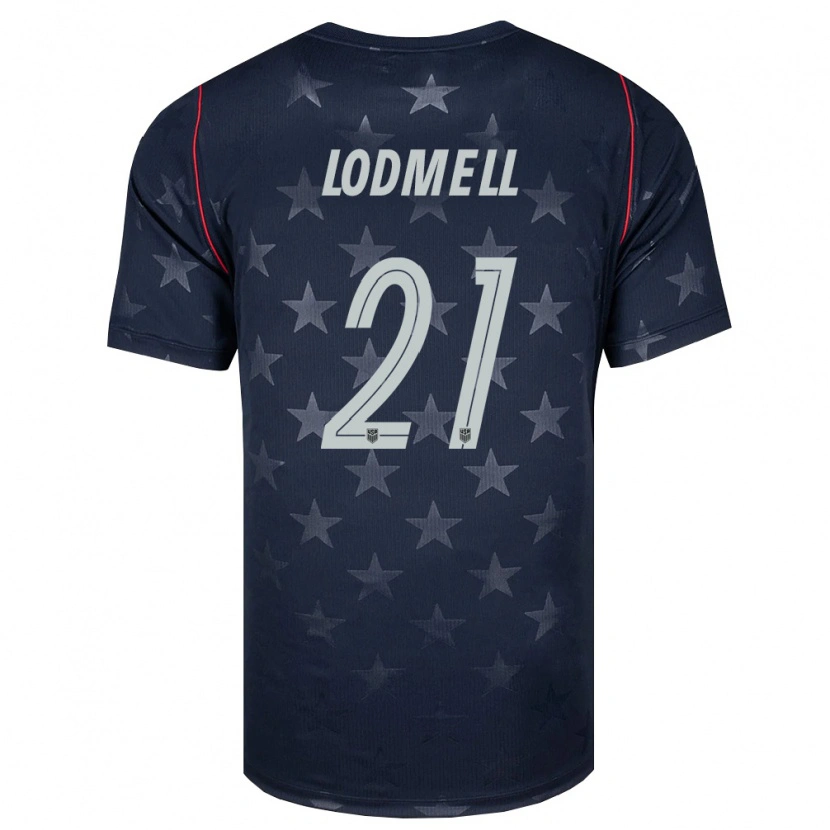 Danxen Hombre Camiseta Estados Unidos William Lodmell #21 Negro Blanco Rojo 2ª Equipación 26-28 La Camisa
