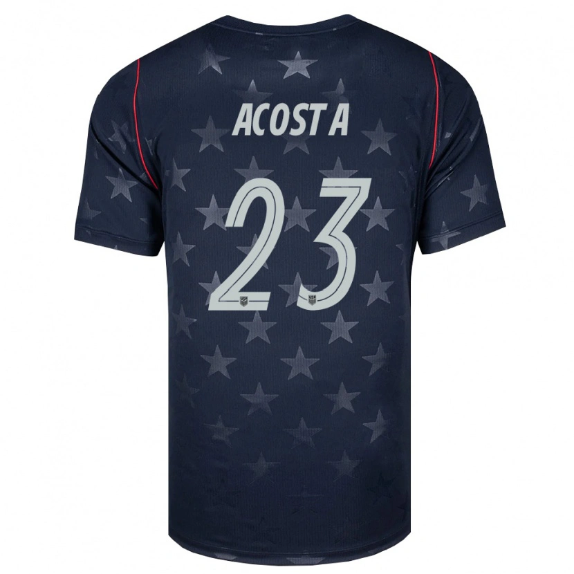 Danxen Hombre Camiseta Estados Unidos Kellyn Acosta #23 Negro Blanco Rojo 2ª Equipación 26-28 La Camisa