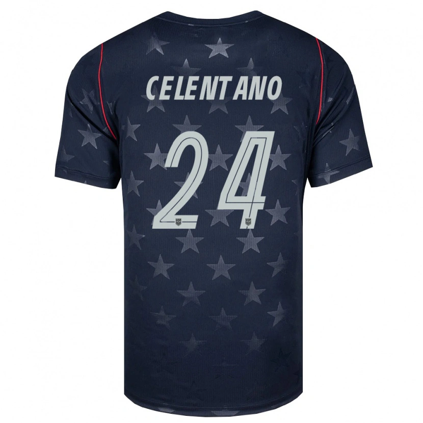Danxen Hombre Camiseta Estados Unidos Roman Celentano #24 Negro Blanco Rojo 2ª Equipación 26-28 La Camisa