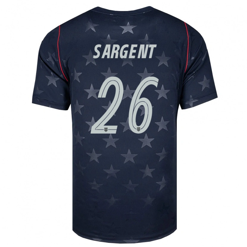 Danxen Hombre Camiseta Estados Unidos Josh Sargent #26 Negro Blanco Rojo 2ª Equipación 26-28 La Camisa