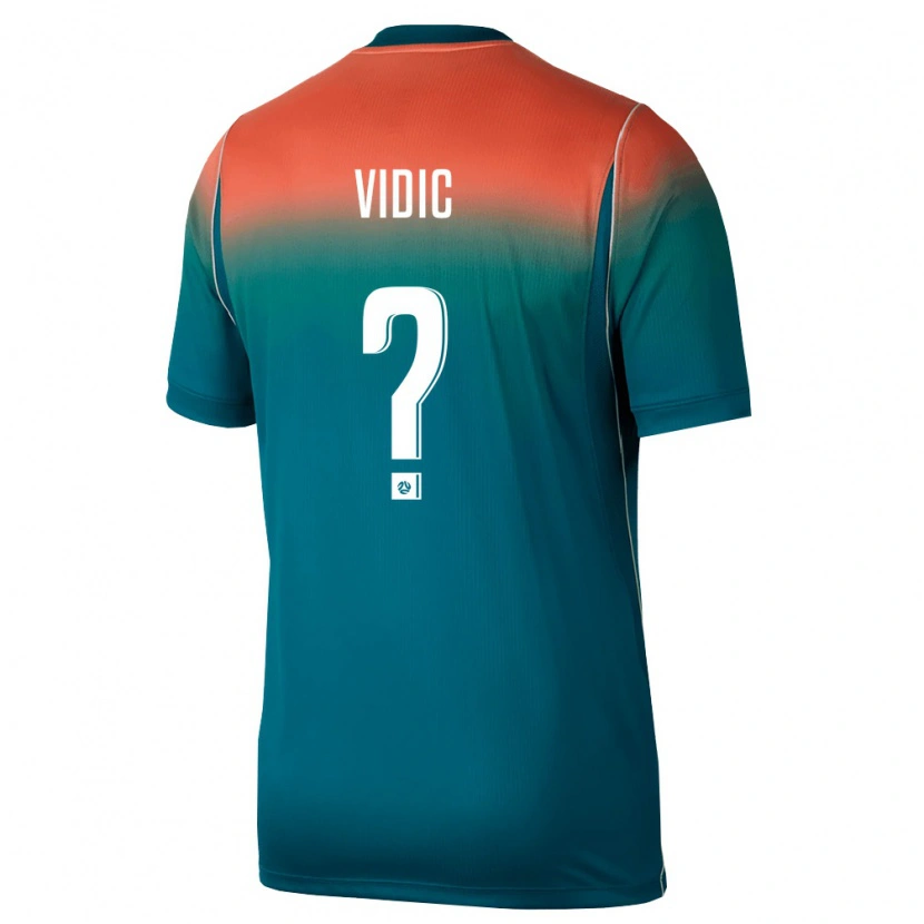 Danxen Hombre Camiseta Australia Justin Vidic #0 Verde Rosa 2ª Equipación 26-28 La Camisa