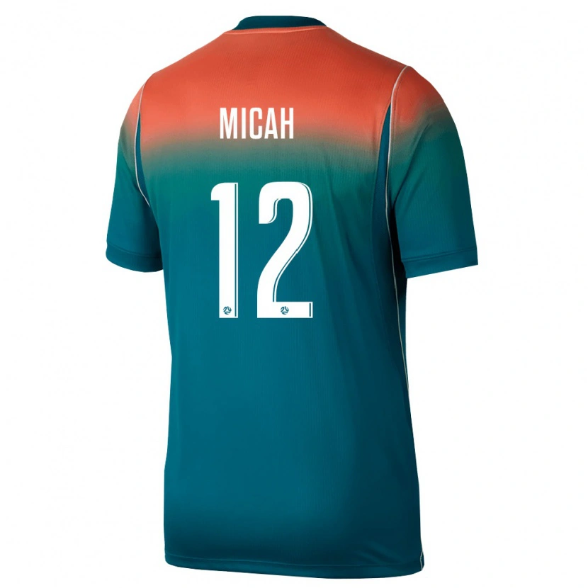 Danxen Hombre Camiseta Australia Teagan Micah #12 Verde Rosa 2ª Equipación 26-28 La Camisa