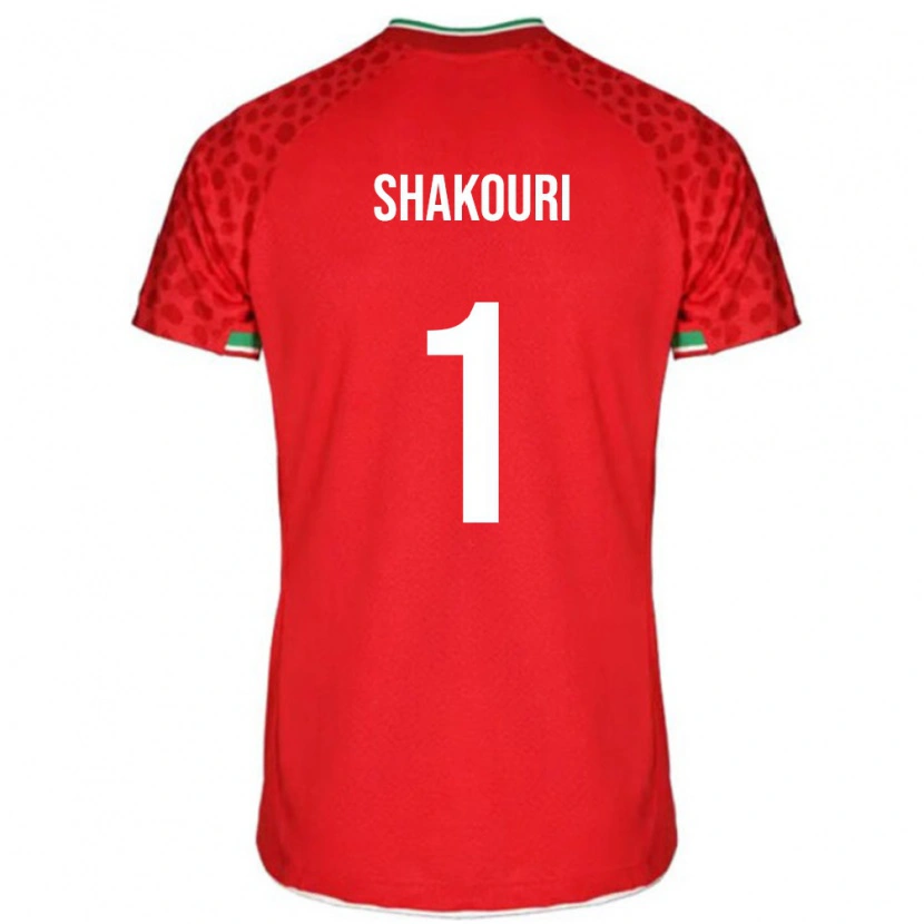 Danxen Hombre Camiseta Irán Arsha Shakouri #1 Rojo Blanco 2ª Equipación 26-28 La Camisa
