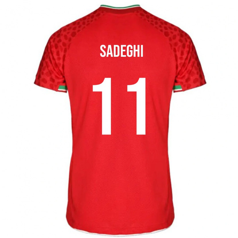 Danxen Hombre Camiseta Irán Mahan Sadeghi #11 Rojo Blanco 2ª Equipación 26-28 La Camisa