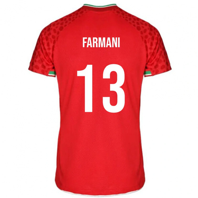 Danxen Hombre Camiseta Irán Yasaman Farmani #13 Rojo Blanco 2ª Equipación 26-28 La Camisa