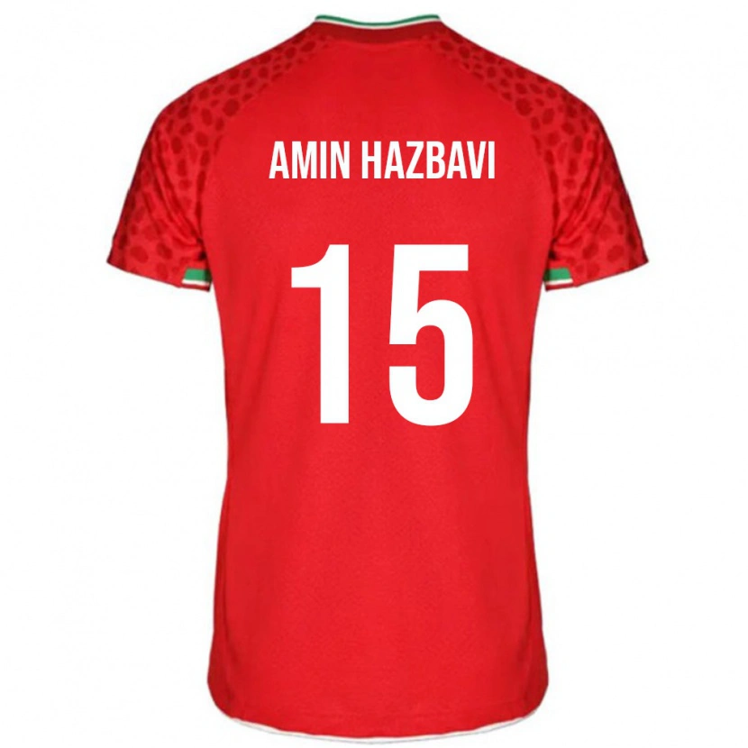 Danxen Hombre Camiseta Irán Mohammadamin Hazbavi #15 Rojo Blanco 2ª Equipación 26-28 La Camisa