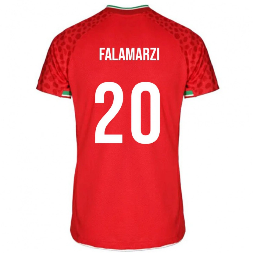 Danxen Hombre Camiseta Irán Esmaeil Falamarzi #20 Rojo Blanco 2ª Equipación 26-28 La Camisa