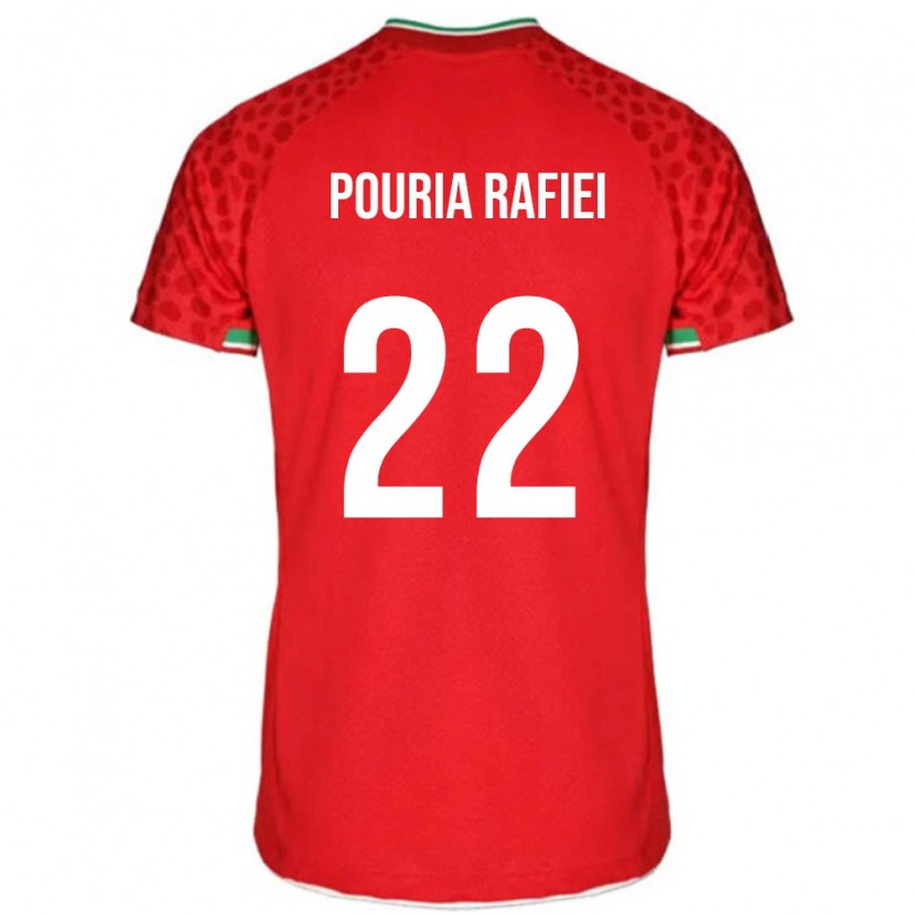 Danxen Hombre Camiseta Irán Seyed Pouria Rafiei #22 Rojo Blanco 2ª Equipación 26-28 La Camisa