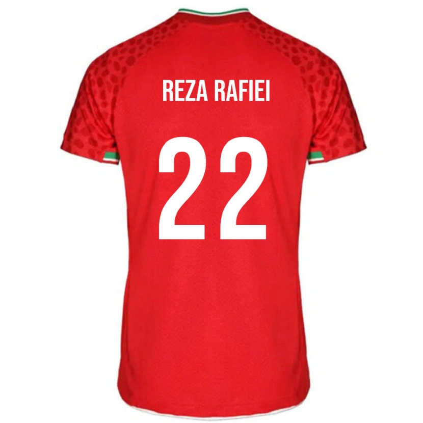 Danxen Hombre Camiseta Irán Amir Reza Rafiei #22 Rojo Blanco 2ª Equipación 26-28 La Camisa