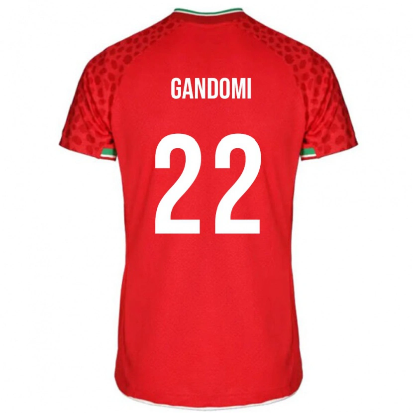 Danxen Hombre Camiseta Irán Mohammad Gandomi #22 Rojo Blanco 2ª Equipación 26-28 La Camisa