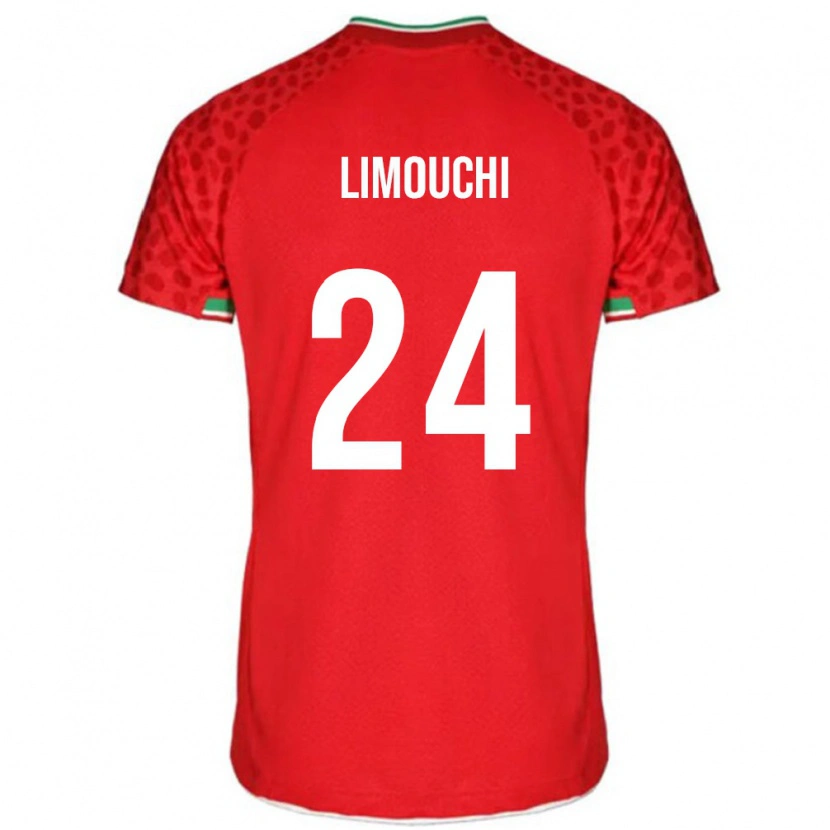 Danxen Hombre Camiseta Irán Mehdi Limouchi #24 Rojo Blanco 2ª Equipación 26-28 La Camisa