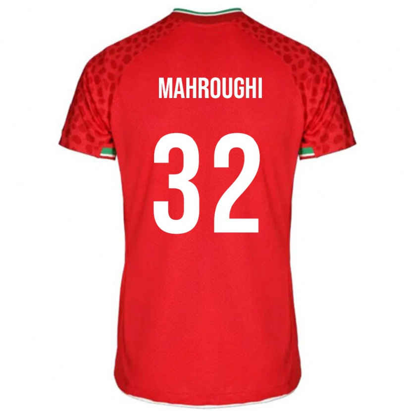 Danxen Hombre Camiseta Irán Ehsan Mahroughi #32 Rojo Blanco 2ª Equipación 26-28 La Camisa