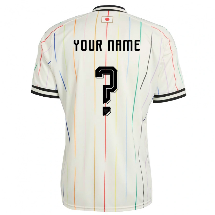 Danxen Hombre Camiseta Japón Su Nombre #0 Blanco Negro 2ª Equipación 26-28 La Camisa