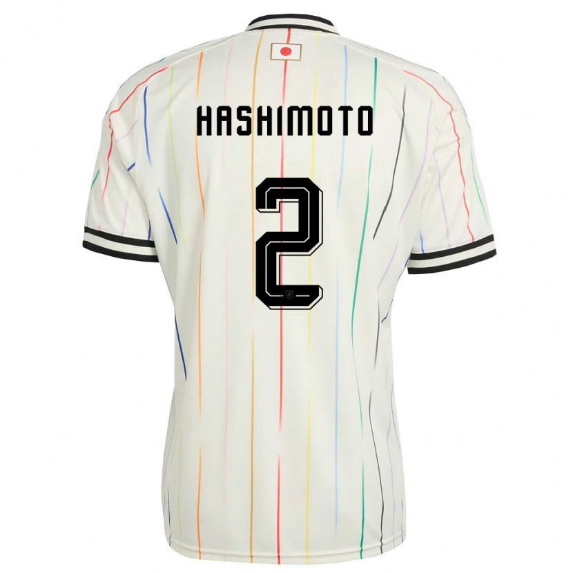 Danxen Hombre Camiseta Japón Riku Hashimoto #2 Blanco Negro 2ª Equipación 26-28 La Camisa