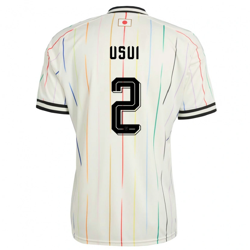 Danxen Hombre Camiseta Japón Tsubasa Usui #2 Blanco Negro 2ª Equipación 26-28 La Camisa