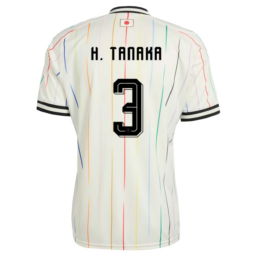 Danxen Hombre Camiseta Japón Hayato Tanaka #3 Blanco Negro 2ª Equipación 26-28 La Camisa