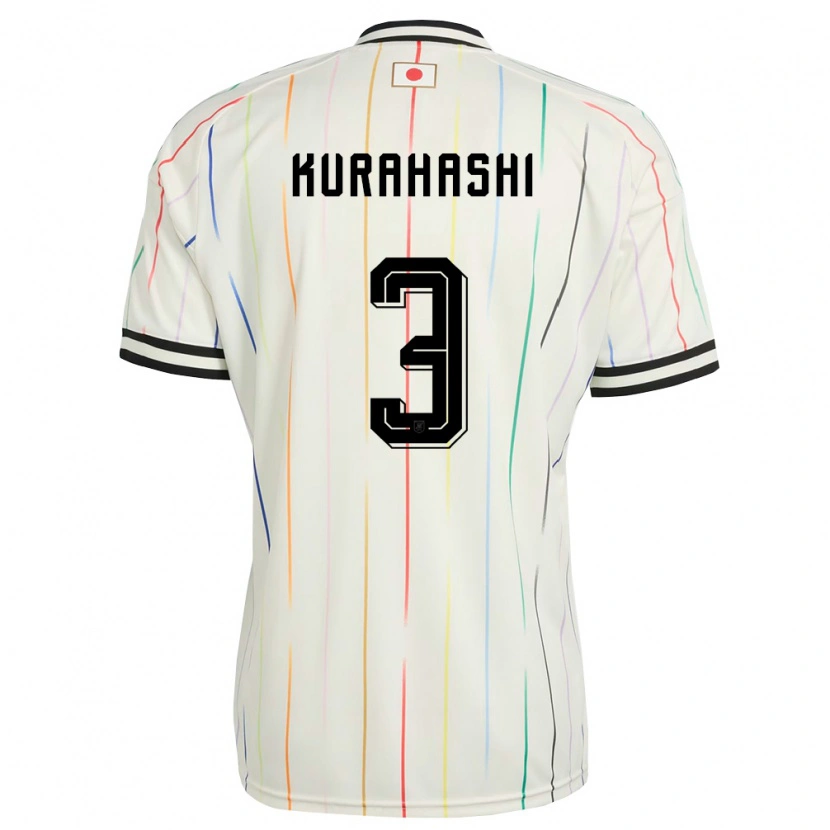 Danxen Hombre Camiseta Japón Koki Kurahashi #3 Blanco Negro 2ª Equipación 26-28 La Camisa