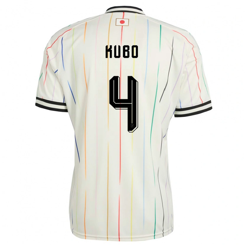 Danxen Hombre Camiseta Japón Harumu Kubo #4 Blanco Negro 2ª Equipación 26-28 La Camisa