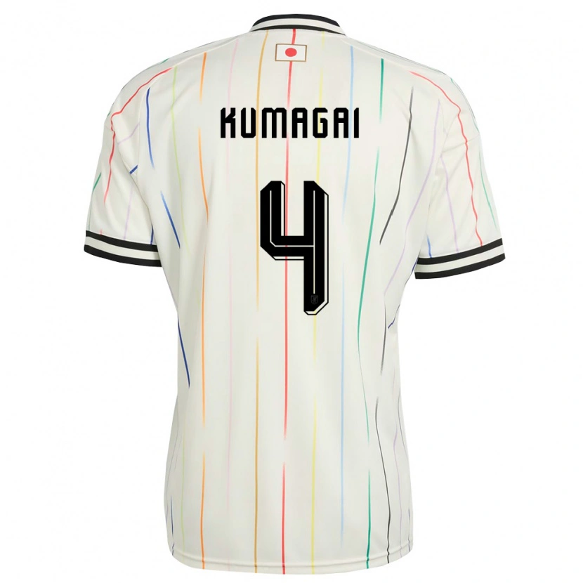 Danxen Hombre Camiseta Japón Saki Kumagai #4 Blanco Negro 2ª Equipación 26-28 La Camisa