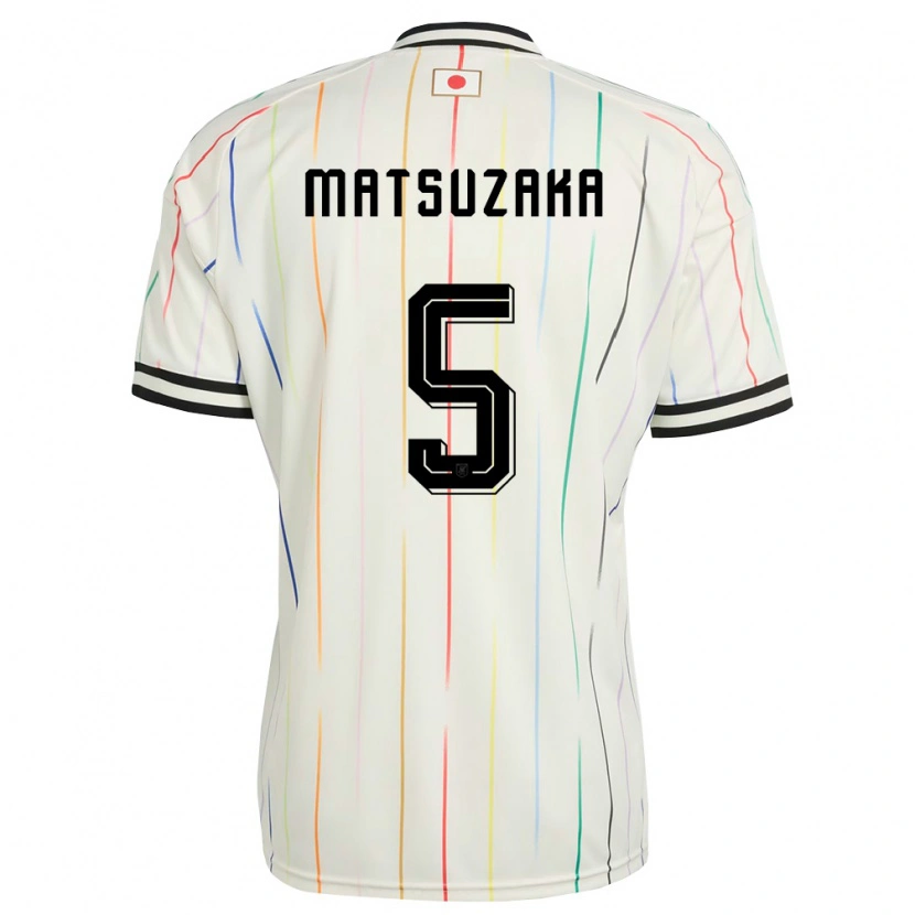 Danxen Hombre Camiseta Japón Aoi Matsuzaka #5 Blanco Negro 2ª Equipación 26-28 La Camisa
