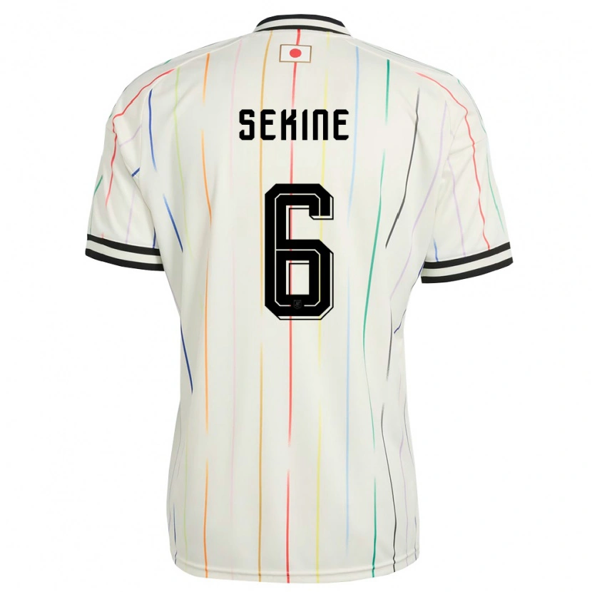 Danxen Hombre Camiseta Japón Hiroki Sekine #6 Blanco Negro 2ª Equipación 26-28 La Camisa