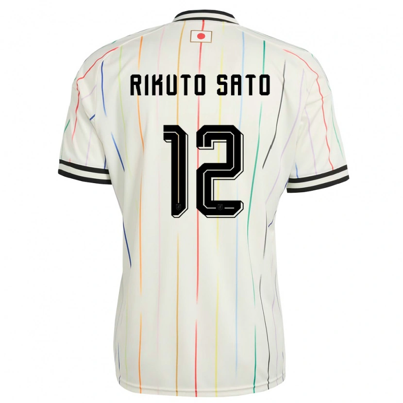 Danxen Hombre Camiseta Japón Rikuto Sato #12 Blanco Negro 2ª Equipación 26-28 La Camisa