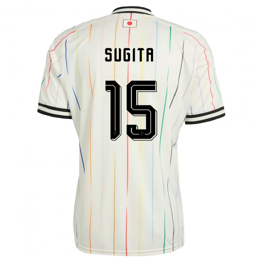 Danxen Hombre Camiseta Japón Hina Sugita #15 Blanco Negro 2ª Equipación 26-28 La Camisa