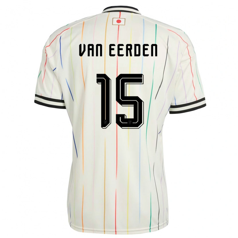 Danxen Hombre Camiseta Japón Shawn Van Eerden #15 Blanco Negro 2ª Equipación 26-28 La Camisa