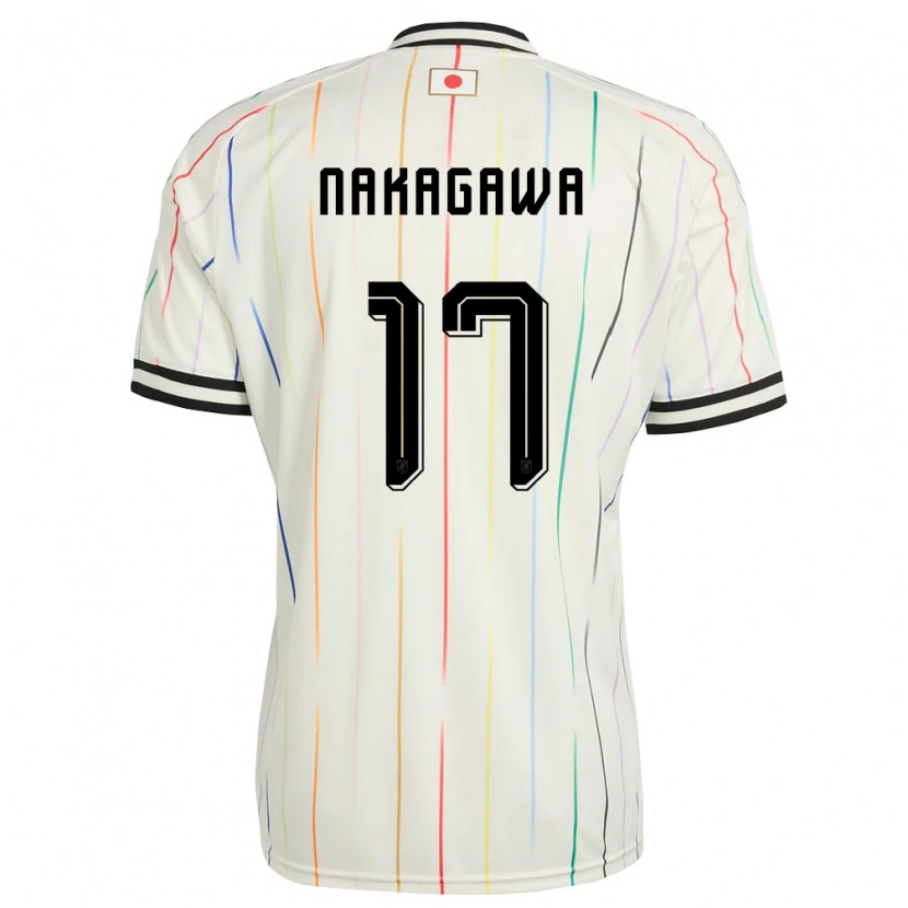 Danxen Hombre Camiseta Japón Hagumu Nakagawa #17 Blanco Negro 2ª Equipación 26-28 La Camisa