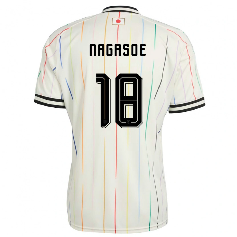Danxen Hombre Camiseta Japón Koki Nagasoe #18 Blanco Negro 2ª Equipación 26-28 La Camisa
