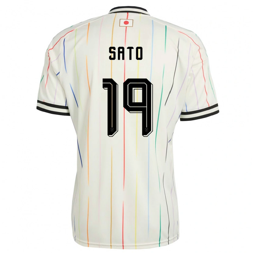 Danxen Hombre Camiseta Japón Raku Sato #19 Blanco Negro 2ª Equipación 26-28 La Camisa