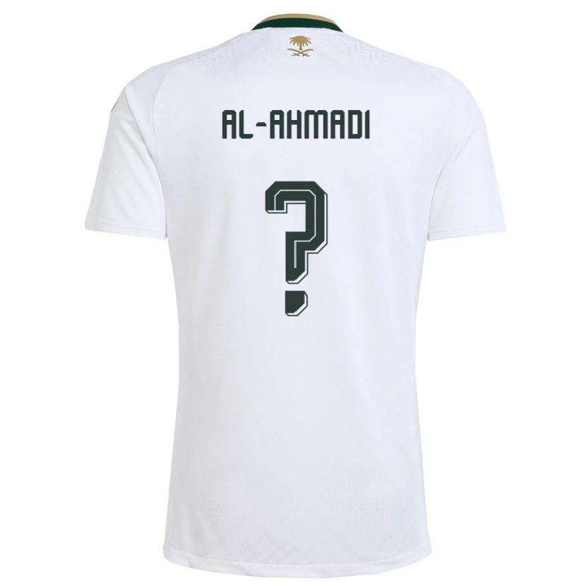 Danxen Hombre Camiseta Arabia Saudita Ammar Al-Ahmadi #0 Blanco Verde Oro 2ª Equipación 26-28 La Camisa