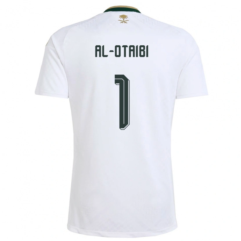 Danxen Hombre Camiseta Arabia Saudita Mohammed Al-Otaibi #1 Blanco Verde Oro 2ª Equipación 26-28 La Camisa