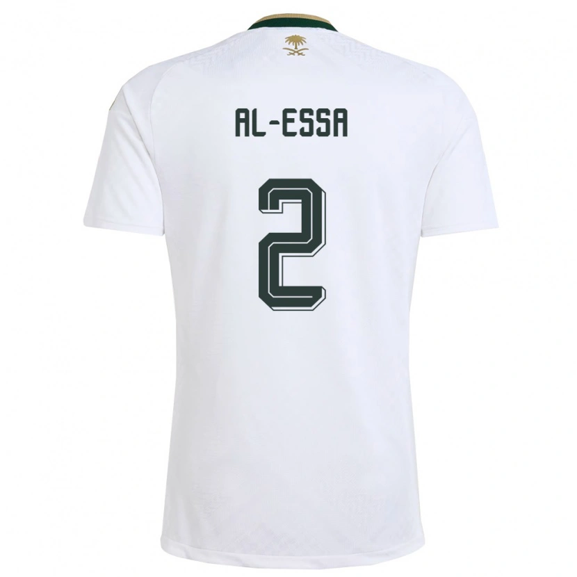 Danxen Hombre Camiseta Arabia Saudita Sultan Al-Essa #2 Blanco Verde Oro 2ª Equipación 26-28 La Camisa