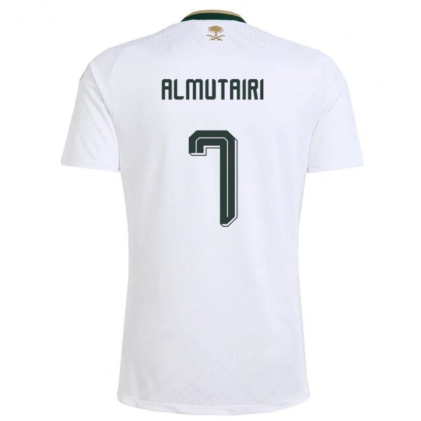 Danxen Hombre Camiseta Arabia Saudita Nawaf Almutairi #7 Blanco Verde Oro 2ª Equipación 26-28 La Camisa