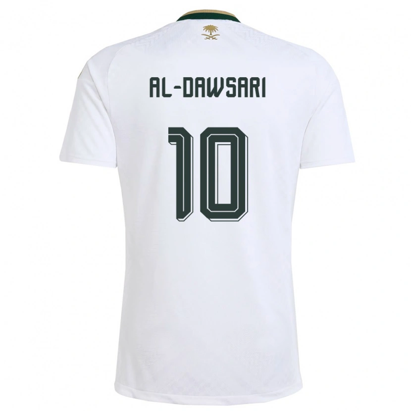 Danxen Hombre Camiseta Arabia Saudita Salem Al-Dawsari #10 Blanco Verde Oro 2ª Equipación 26-28 La Camisa