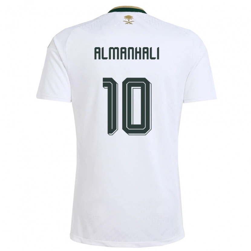 Danxen Hombre Camiseta Arabia Saudita Suwailem Almanhali #10 Blanco Verde Oro 2ª Equipación 26-28 La Camisa