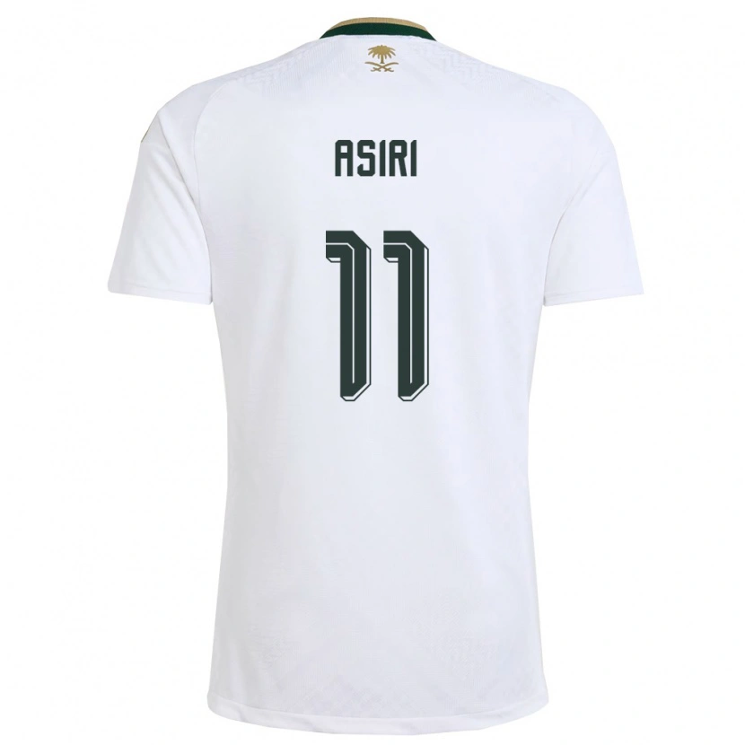 Danxen Hombre Camiseta Arabia Saudita Haitham Asiri #11 Blanco Verde Oro 2ª Equipación 26-28 La Camisa