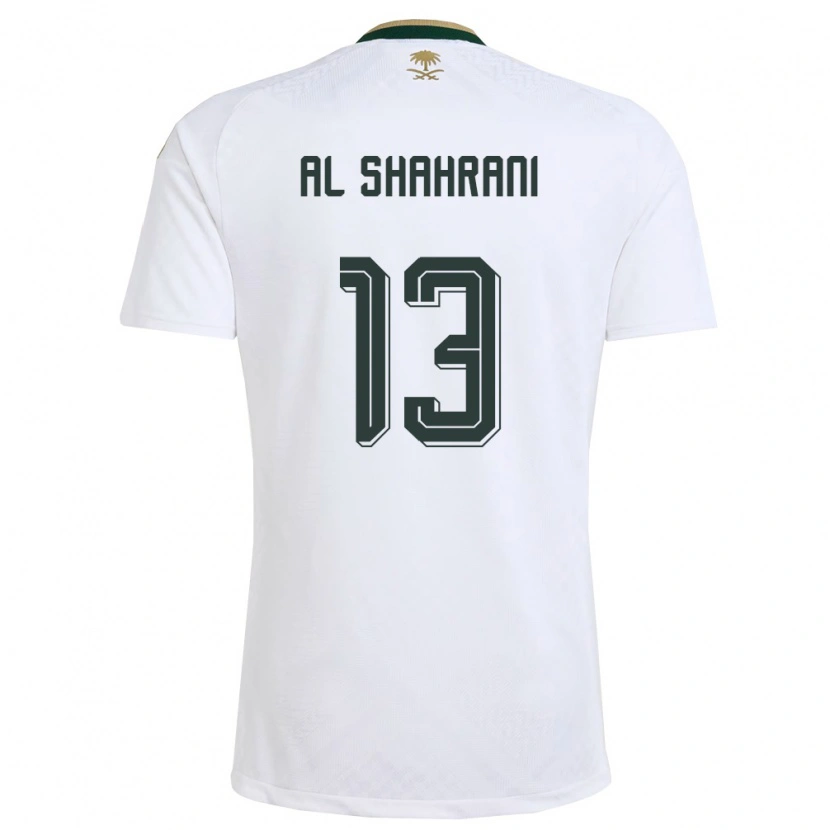 Danxen Hombre Camiseta Arabia Saudita Yaseer Al Shahrani #13 Blanco Verde Oro 2ª Equipación 26-28 La Camisa