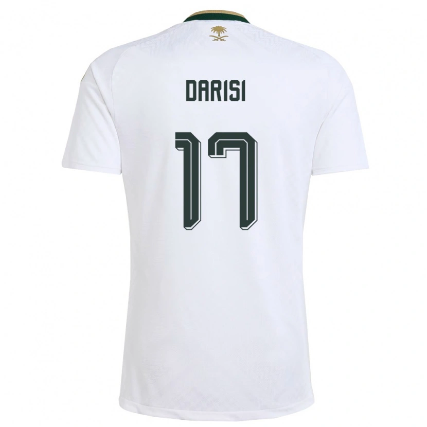 Danxen Hombre Camiseta Arabia Saudita Abdulkarim Darisi #17 Blanco Verde Oro 2ª Equipación 26-28 La Camisa