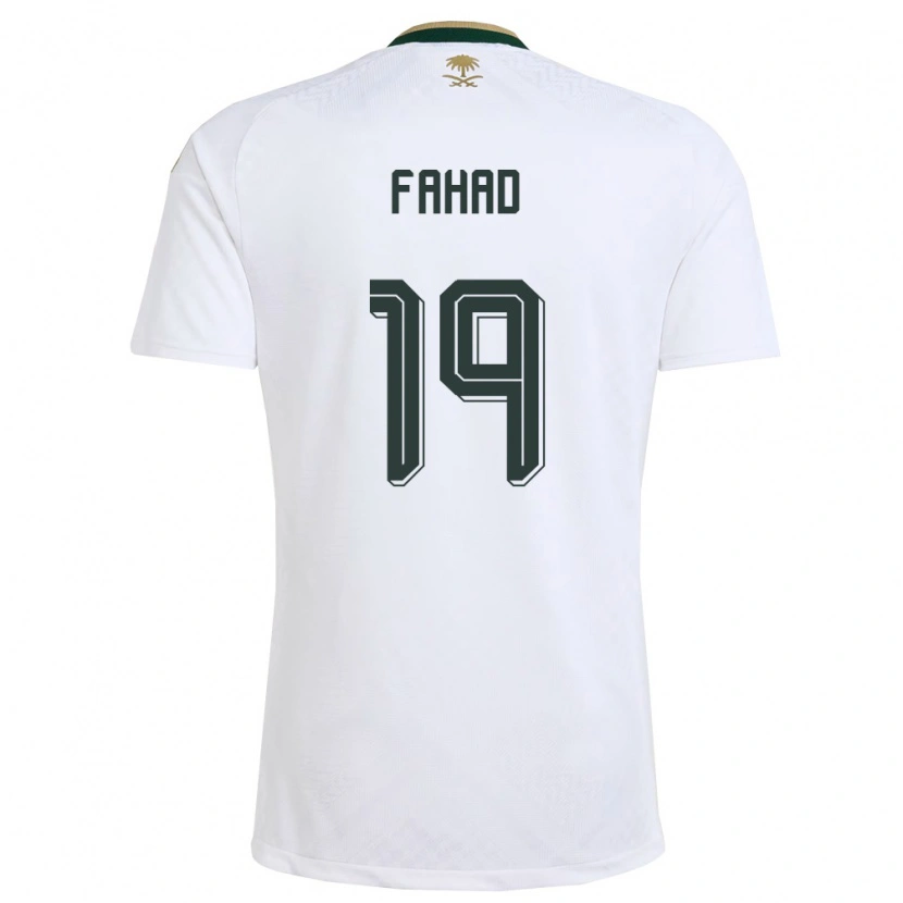 Danxen Hombre Camiseta Arabia Saudita Fahad Al Muwallad #19 Blanco Verde Oro 2ª Equipación 26-28 La Camisa