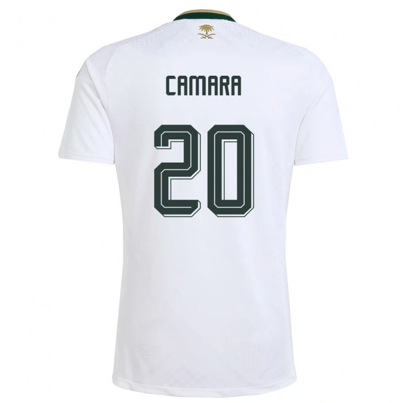 Danxen Hombre Camiseta Arabia Saudita Haroune Camara #20 Blanco Verde Oro 2ª Equipación 26-28 La Camisa
