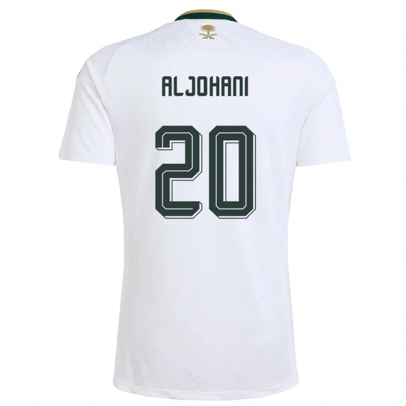 Danxen Hombre Camiseta Arabia Saudita Ziyad Aljohani #20 Blanco Verde Oro 2ª Equipación 26-28 La Camisa