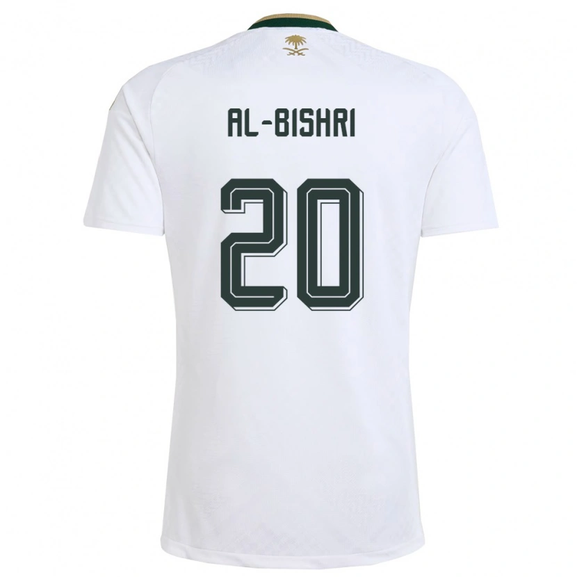 Danxen Hombre Camiseta Arabia Saudita Nawaf Al-Bishri #20 Blanco Verde Oro 2ª Equipación 26-28 La Camisa