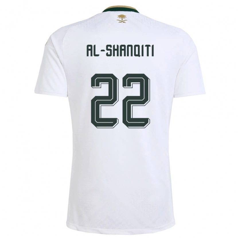 Danxen Hombre Camiseta Arabia Saudita Hamed Al-Shanqity #22 Blanco Verde Oro 2ª Equipación 26-28 La Camisa