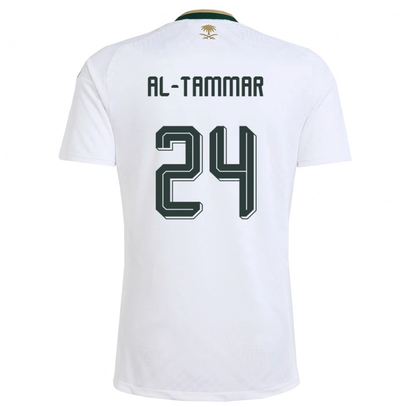 Danxen Hombre Camiseta Arabia Saudita Abdulaziz Al-Tammar #24 Blanco Verde Oro 2ª Equipación 26-28 La Camisa