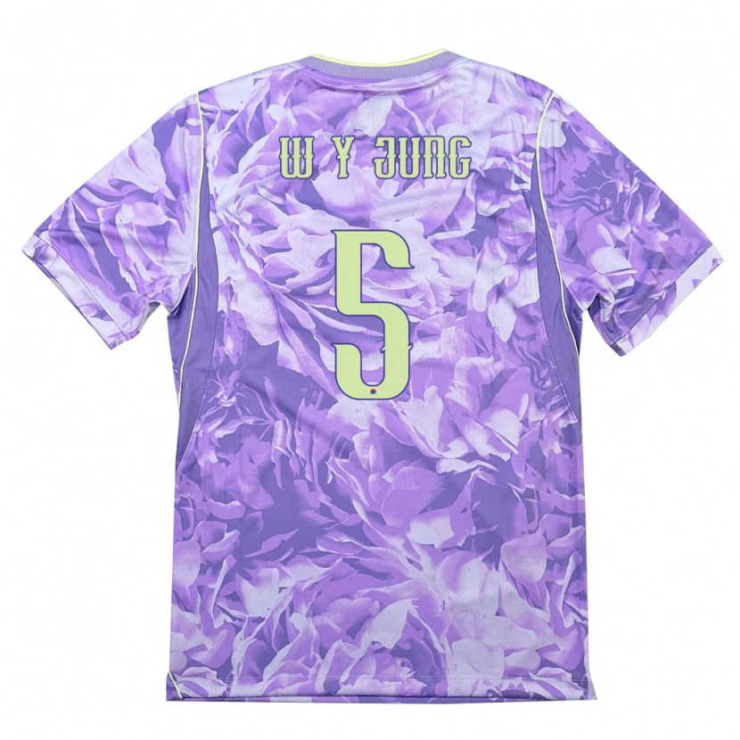 Danxen Hombre Camiseta Corea Del Sur Woo-Young Jung #5 Púrpura Verde 2ª Equipación 26-28 La Camisa