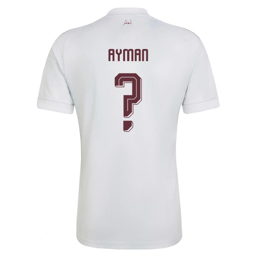 Danxen Hombre Camiseta Catar Yussef Ayman #0 Blanco Borgoña 2ª Equipación 26-28 La Camisa
