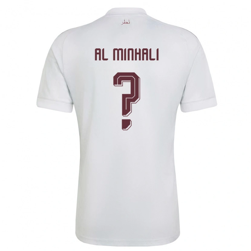 Danxen Hombre Camiseta Catar Ahmad Al Minhali #0 Blanco Borgoña 2ª Equipación 26-28 La Camisa