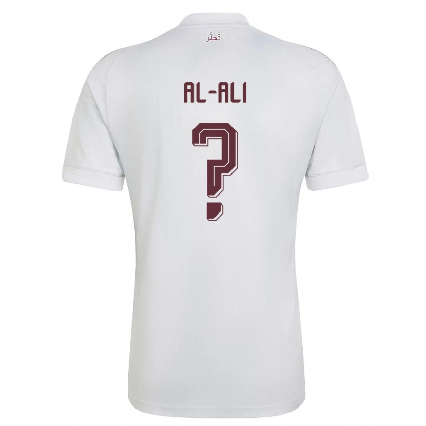 Danxen Hombre Camiseta Catar Abdulla Al-Ali #0 Blanco Borgoña 2ª Equipación 26-28 La Camisa